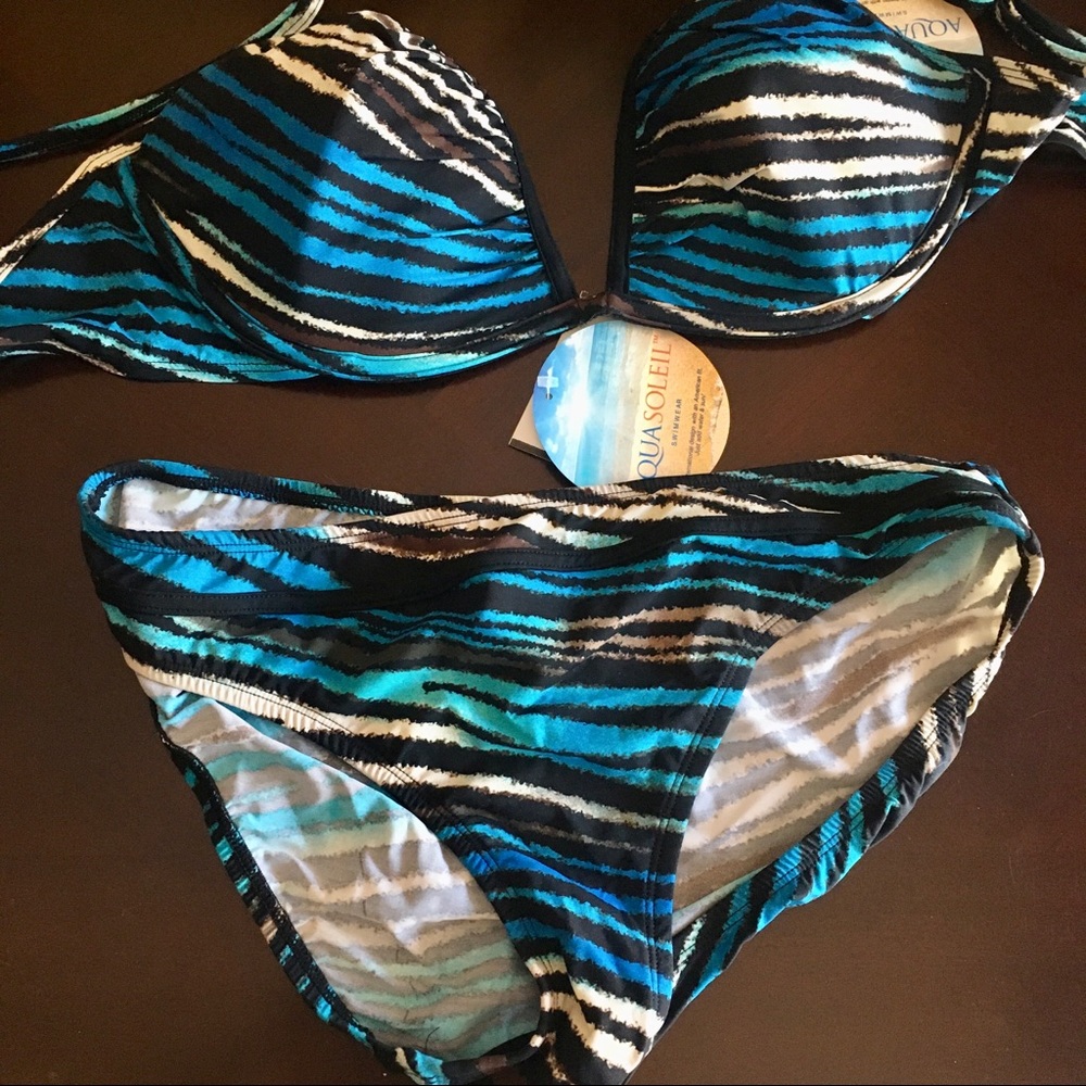 Aqua Soleil Swimwear Leopard Animal Print Bikini